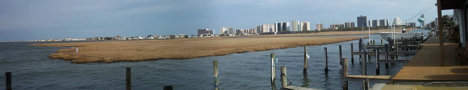 Bay side of Ocean City, Maryland on the Delmarva Peninsula